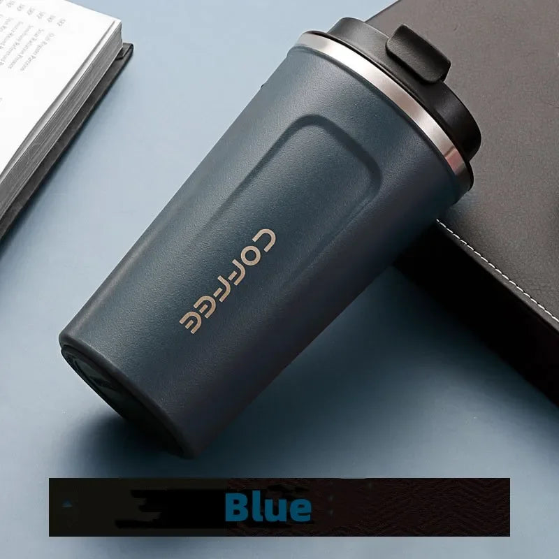 380/510ml Stainless Steel Coffee Cup Travel Thermal Mug Leak-Proof Thermos Bottle Tea Coffee Mug Office Business Style Thermos Quick Pick Grocers